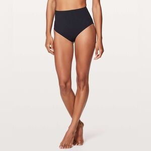 Lululemon high waisted black ribbed bikini bottoms